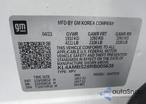 2024 Buick Encore Gx Preferred Fwd from USA, damaged, VIN KL4AMBS28RB005638
